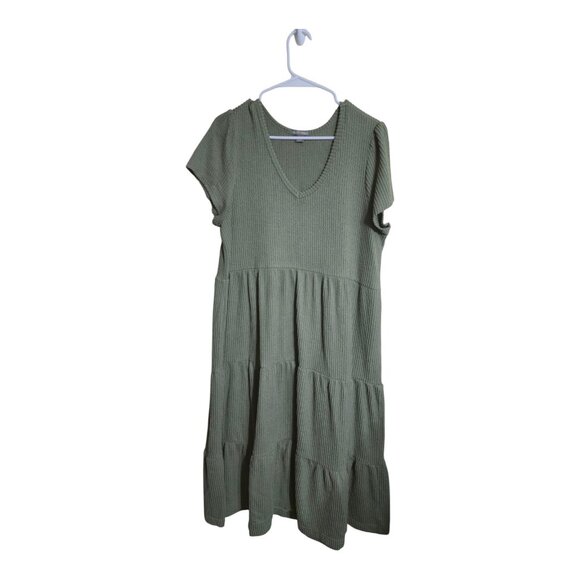 Falls Creek Dresses & Skirts - Falls Creek Dress Women XL Green Cottagecore Cable Knit Grandmacore Minimalist